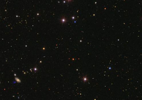 An individual SDSS field (2048 x 1489
pixels / 10 by 14 arcminutes)